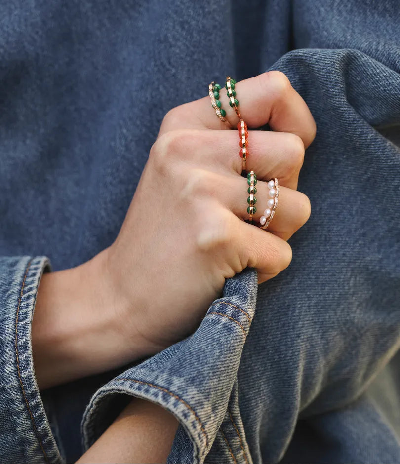 Bague D1928 Coco Beach perles blanches