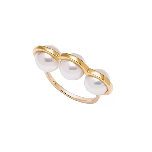 Bague D1928 La Réserve Or Jaune et Perles blanches