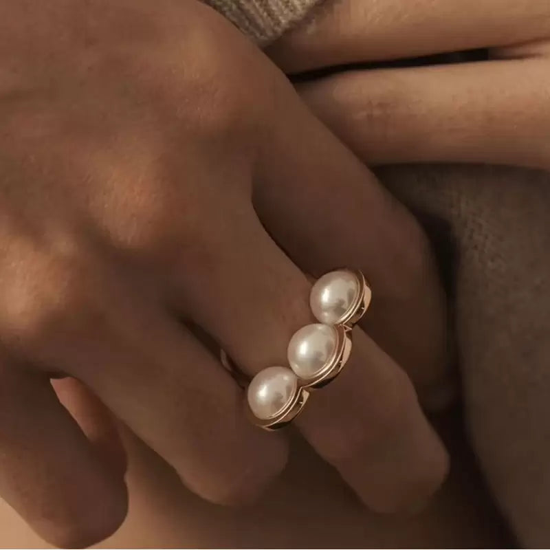 Bague D1928 La Réserve Or Jaune et Perles blanches