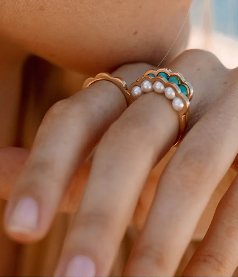 Bague D1928 Coco Beach perles blanches